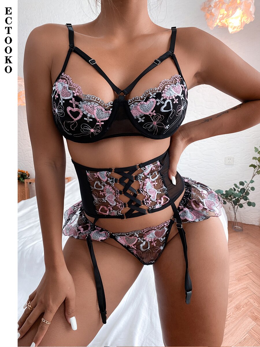 ECTOOKO-soutien-gorge-brod-pour-femmes-ensemble-de-3-pi-ces-transparent-sous-v-tements-Transpar