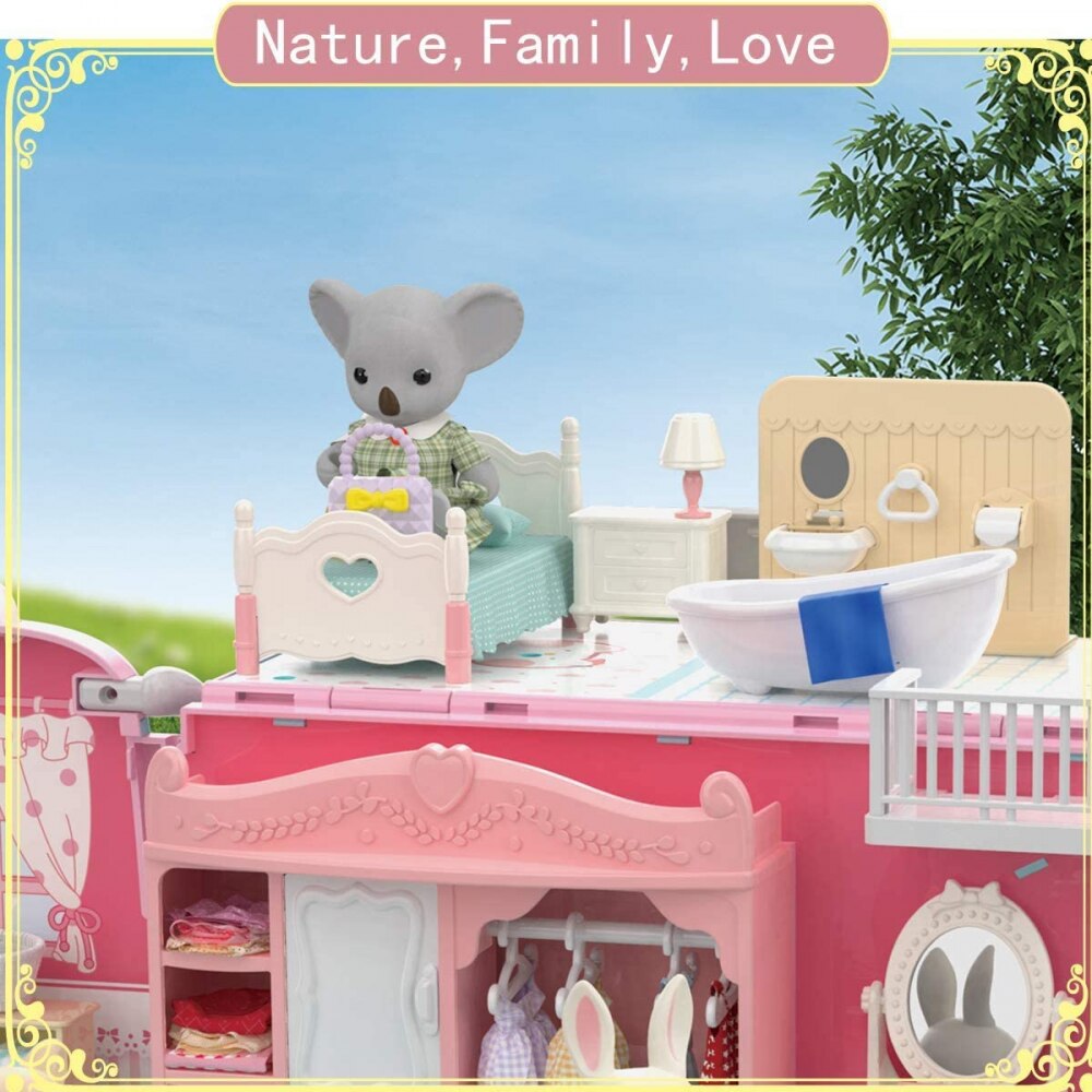 Koala-Tour-Bus-maison-de-poup-e-artisanat-cr-atif-Animal-Miniature-Mini-lapin-ours-ensemble