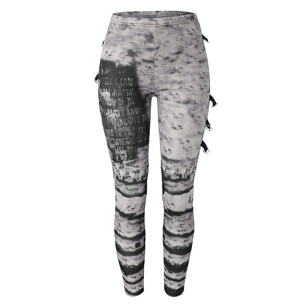 Pantalon-crayon-gothique-Ultra-fronc-pour-femmes-Leggings-Punk-en-d-tresse-taille-haute-Sport-jogging