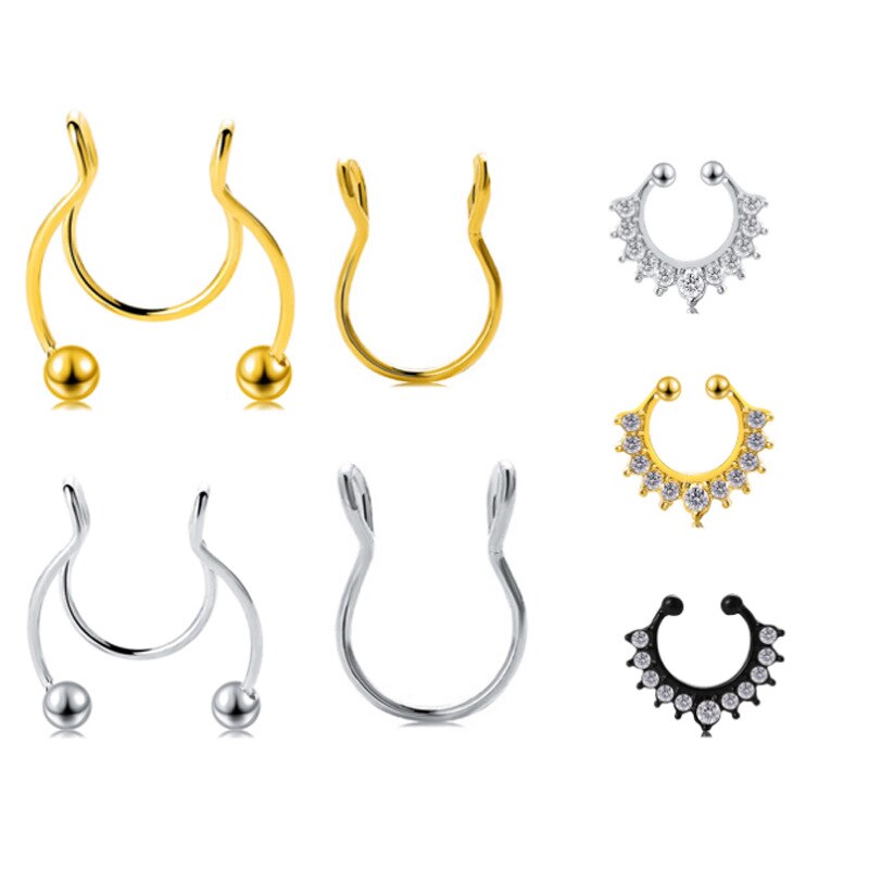 Ensemble-de-7-pi-ces-de-faux-piercings-de-nez-en-forme-de-U-pince-nez