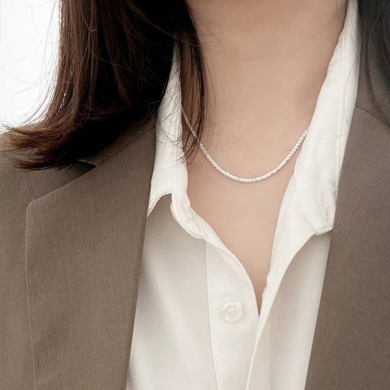 Cha-ne-de-clavicule-scintillante-Simple-cha-ne-unie-Hipster-v-tements-collier-bijoux-la-mode