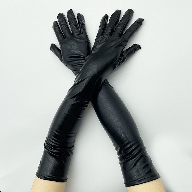 Gants-longs-en-cuir-verni-pour-adultes-moulants-pour-Performance-de-danse-p-le-accessoires-de