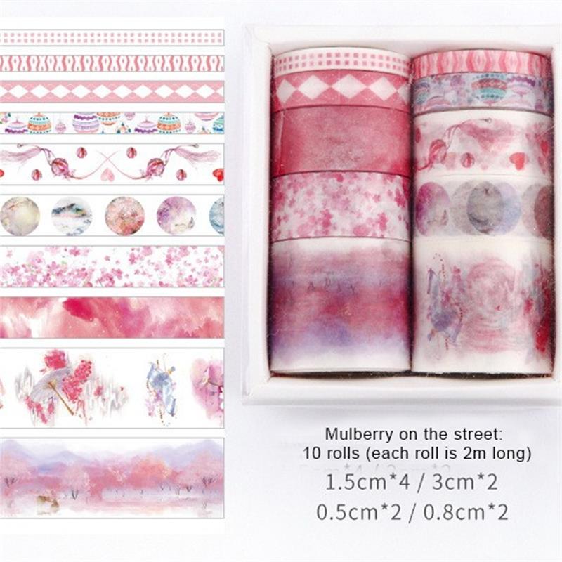 Bo-te-de-10-rouleaux-de-ruban-adh-sif-Scrapbooking-d-coratif-mignon-pour-Journal-intime