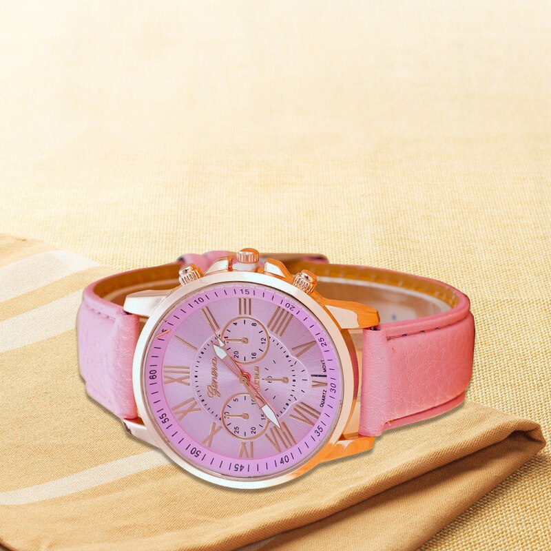 Montre-Quartz-pour-femmes-d-affaires-accessoire-de-luxe-unisexe-Simple-Double-couche-rose