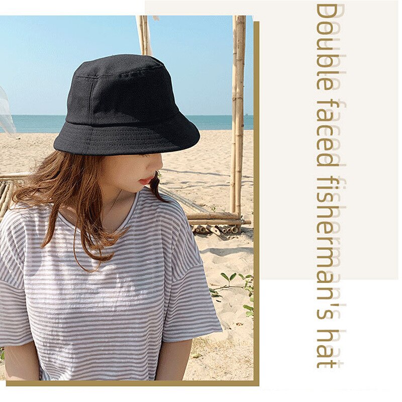 Chapeau-de-soleil-pour-hommes-et-femmes-couleur-unie-Double-face-l-ger-Style-cor-en