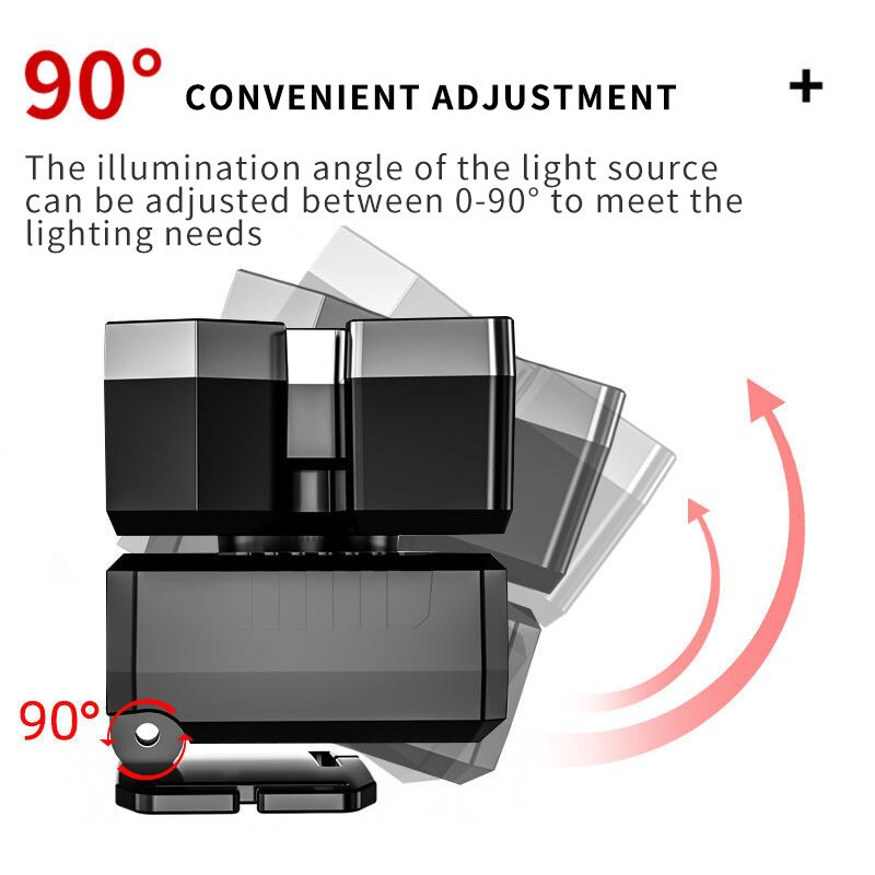 Lampe-frontale-Led-cinq-t-tes-lumi-re-forte-Rechargeable-par-USB-petite-lampe-de-poche