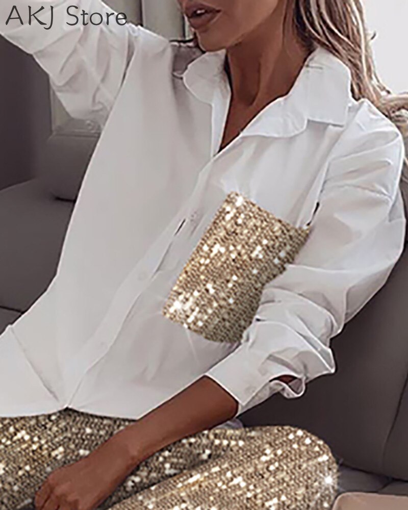 Ensemble-chemise-paillettes-manches-longues-pour-femmes-pantalon-paillettes-scintillantes