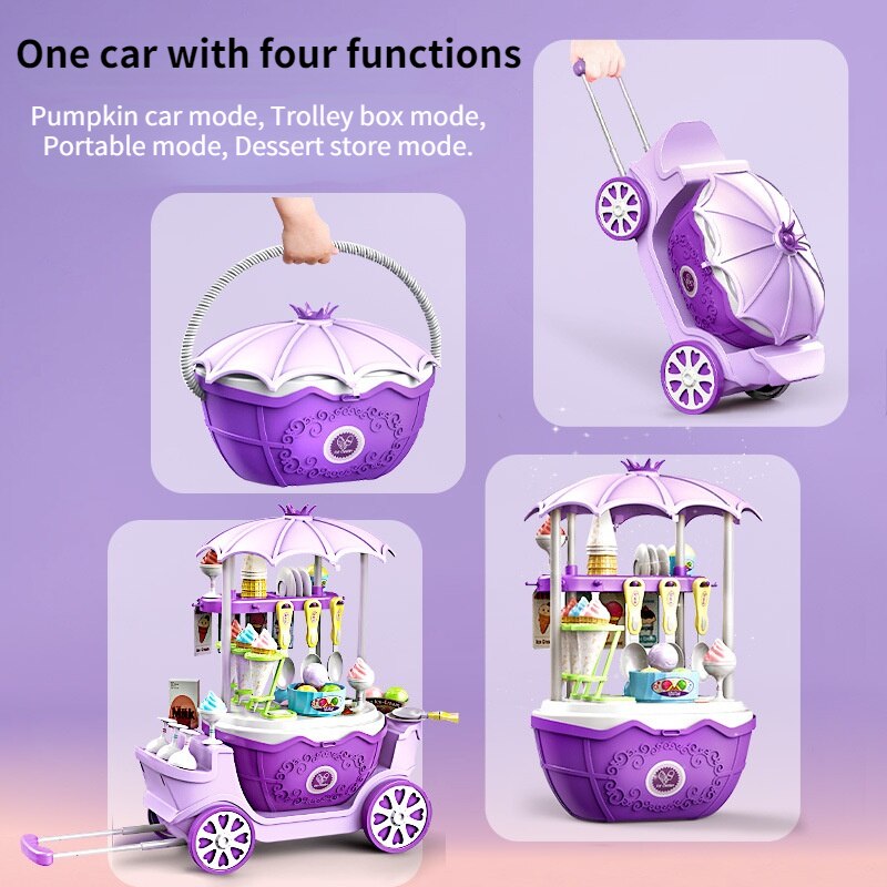 Jouet-Trolley-pour-enfants-92-pi-ces-cuisine-glace-voiture-princesse-cadeau-d-anniversaire-nouvelle-collection