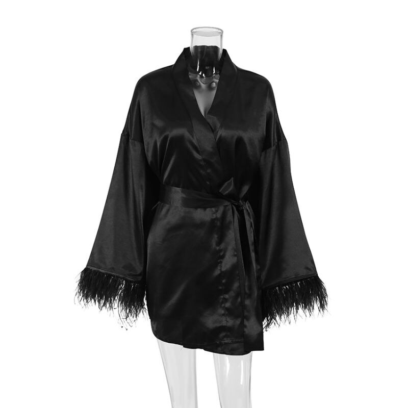 Pyjama-Sexy-pour-femmes-robe-de-nuit-en-plumes-robe-manches-longues-en-Satin-robe-de