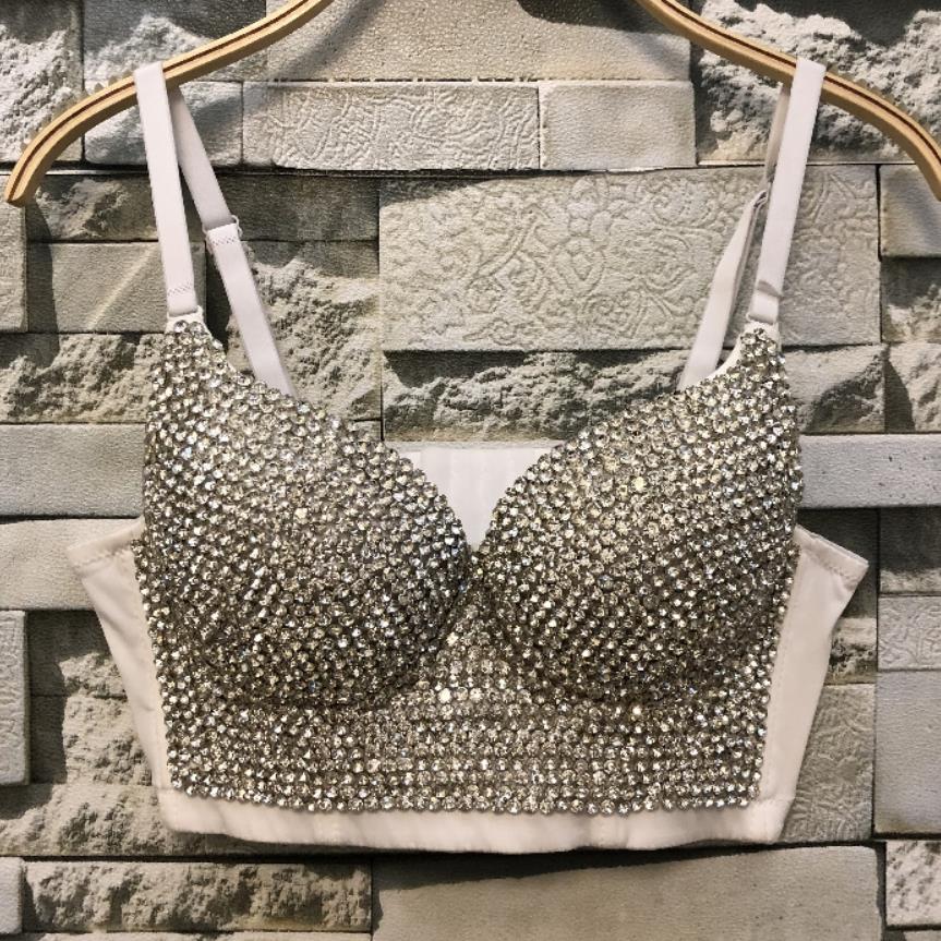 Soutien-gorge-Bustier-court-grande-taille-fait-la-main-perles-de-diamant-bijoux-Sexy-haut-bretelles