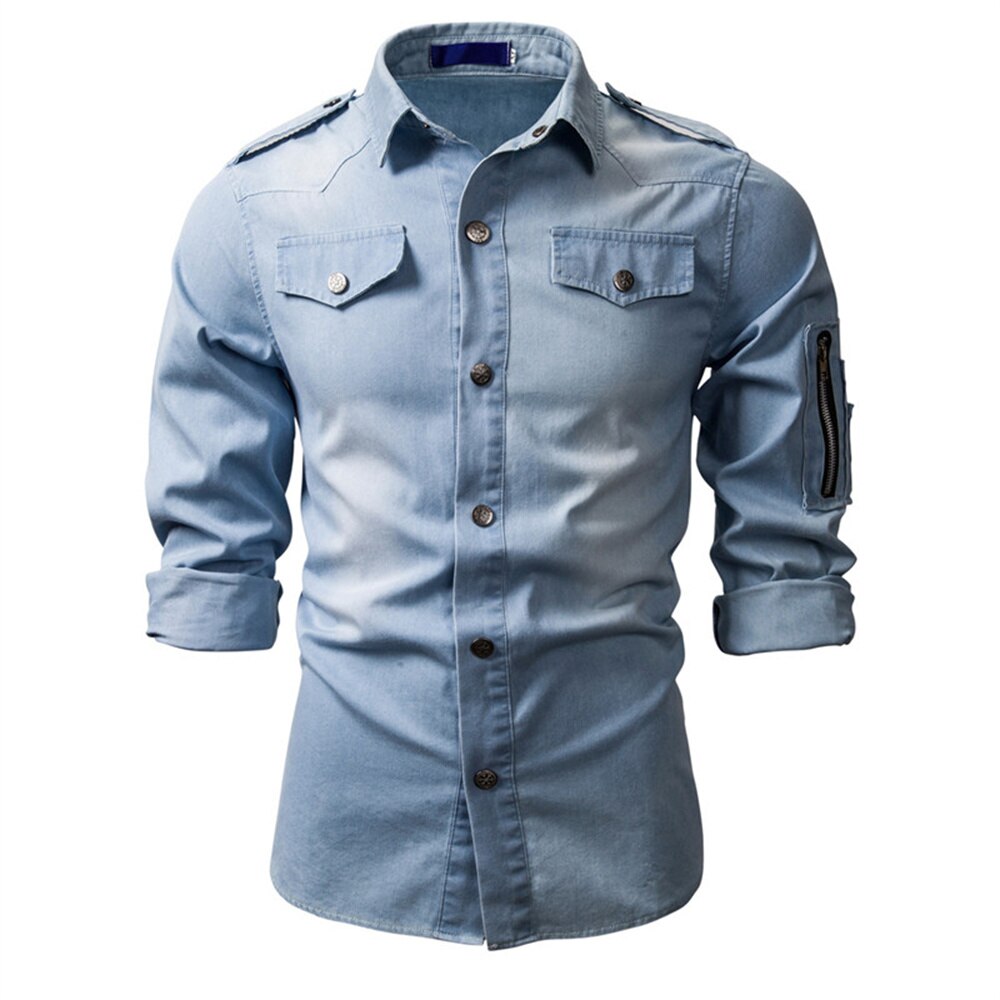 Chemise-en-Denim-manches-longues-pour-homme-en-coton-de-haute-qualit-d-contract-e-la