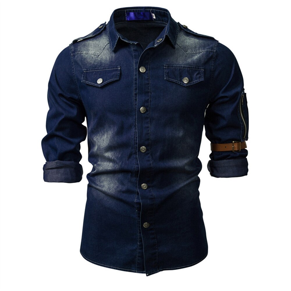 Chemise-en-Denim-manches-longues-pour-homme-en-coton-de-haute-qualit-d-contract-e-la