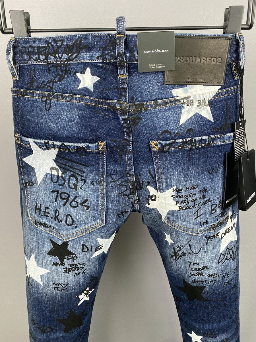 DSQUARED2-jean-lettres-pour-hommes-femmes-Streetwear-tendance-d-contract-Slim-coupe-droite-d-chir-feuille