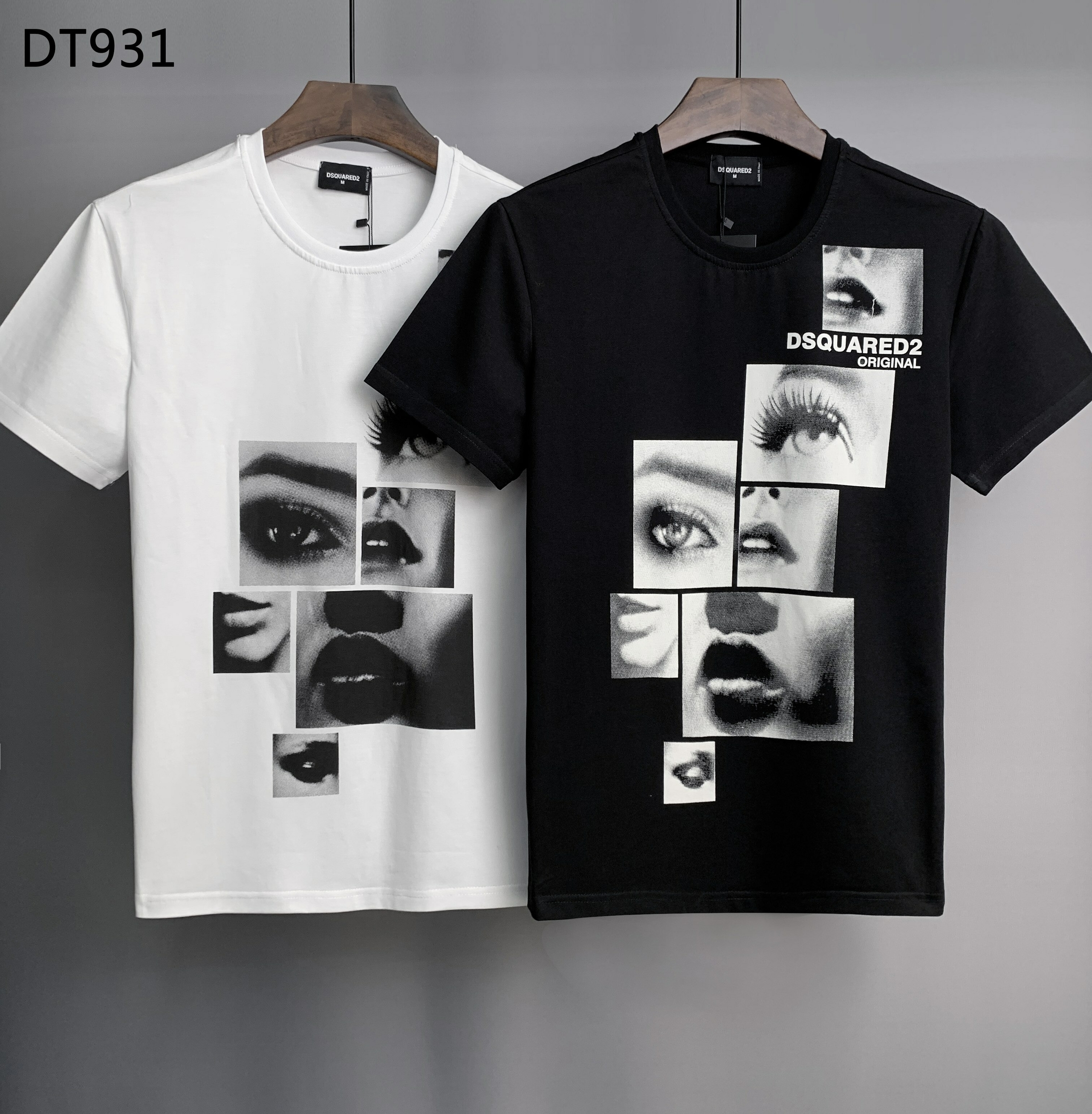 Dsquared2-T-Shirt-col-rond-en-coton-pour-hommes-imprim-classique-Simple-d-contract-tendance-la