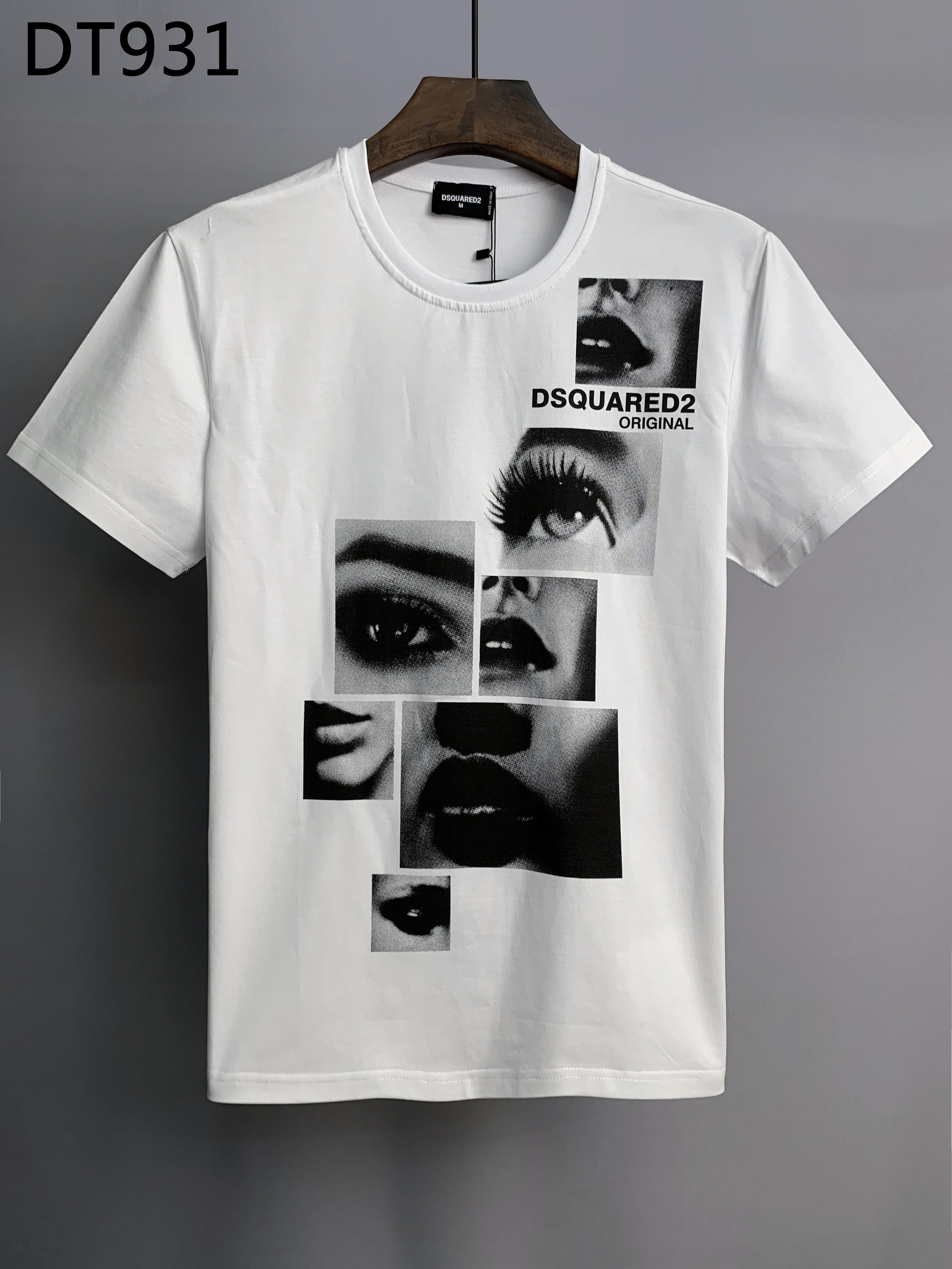 Dsquared2-T-Shirt-col-rond-en-coton-pour-hommes-imprim-classique-Simple-d-contract-tendance-la