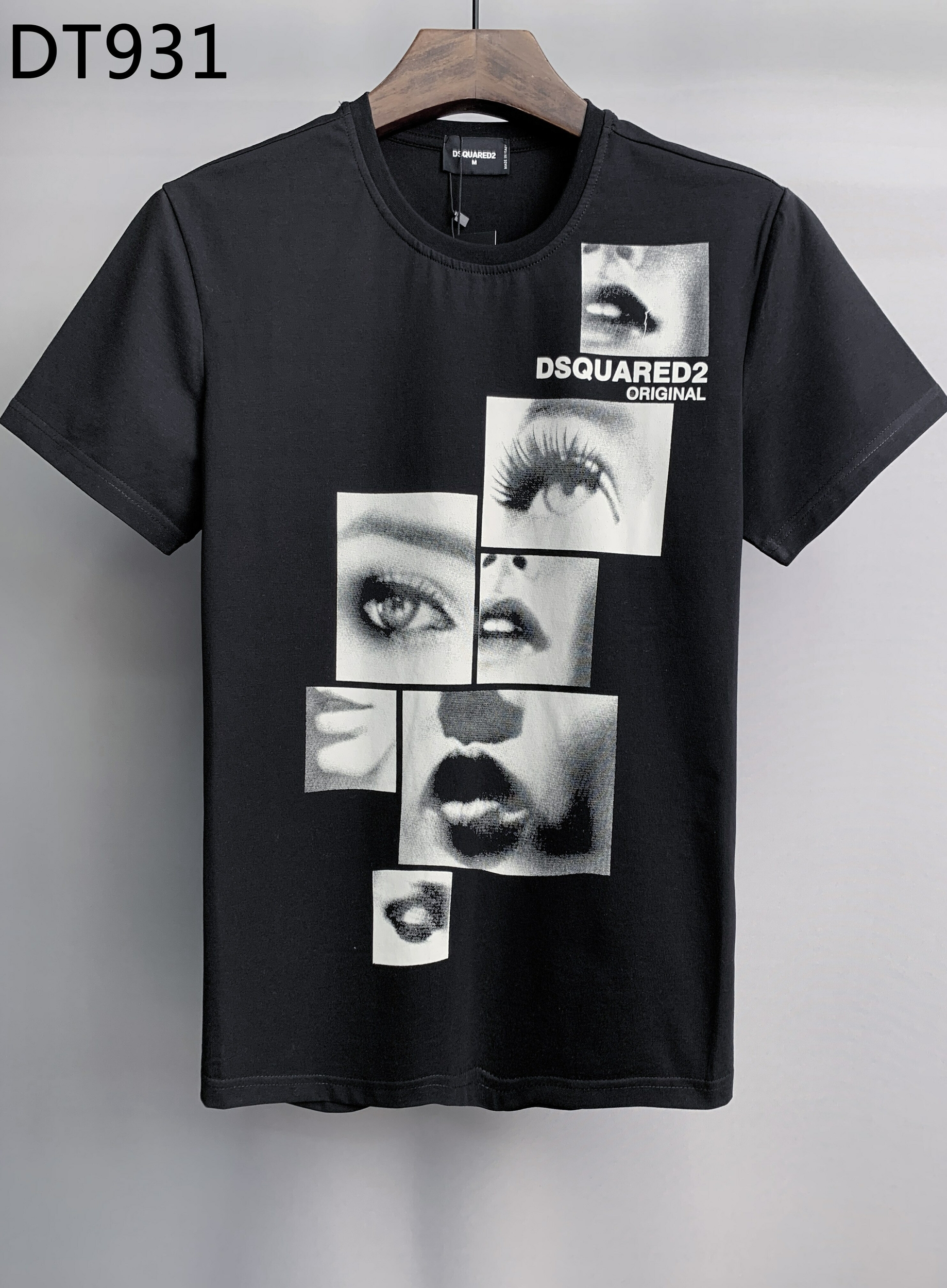 Dsquared2-T-Shirt-col-rond-en-coton-pour-hommes-imprim-classique-Simple-d-contract-tendance-la