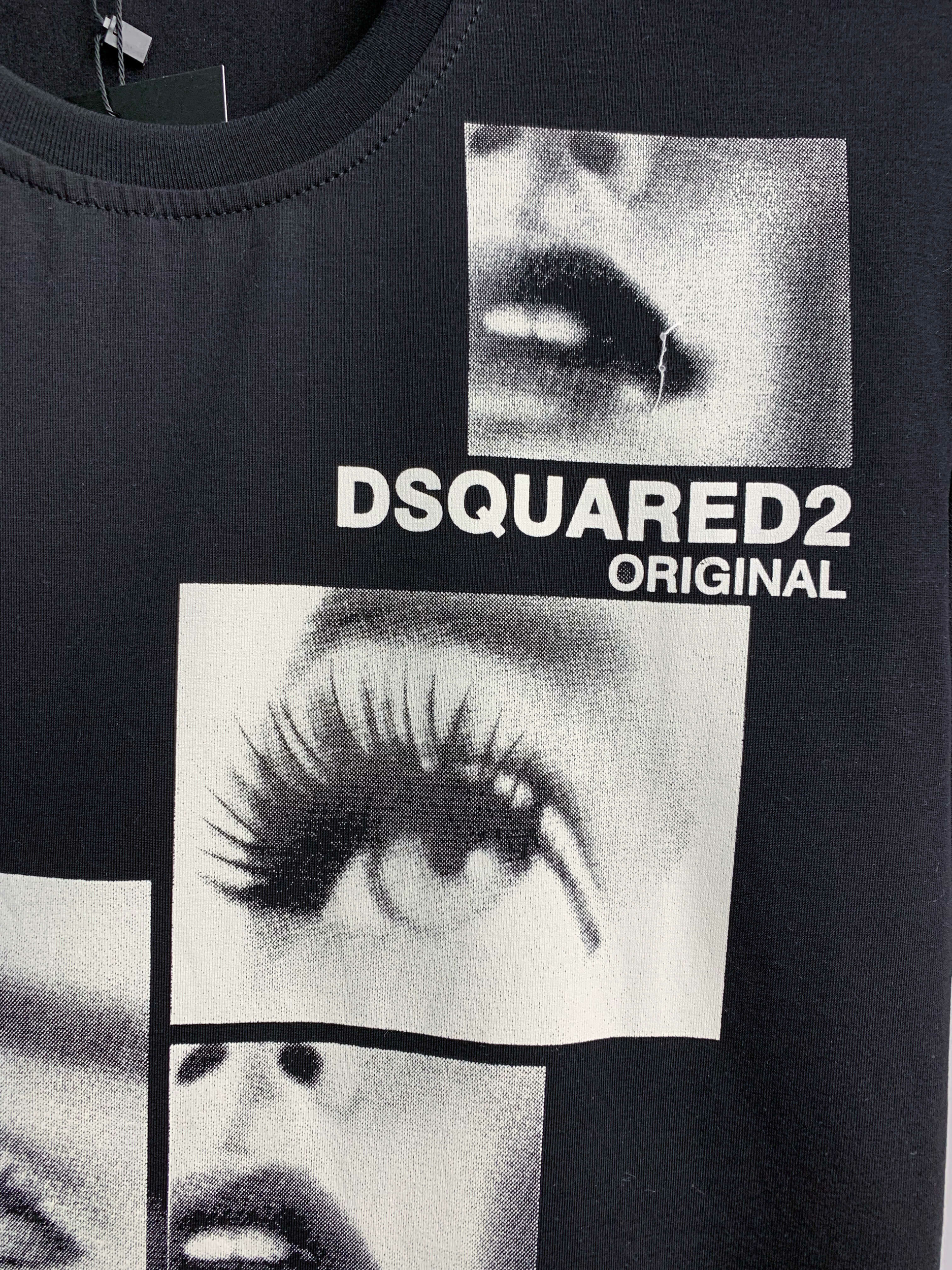 Dsquared2-T-Shirt-col-rond-en-coton-pour-hommes-imprim-classique-Simple-d-contract-tendance-la