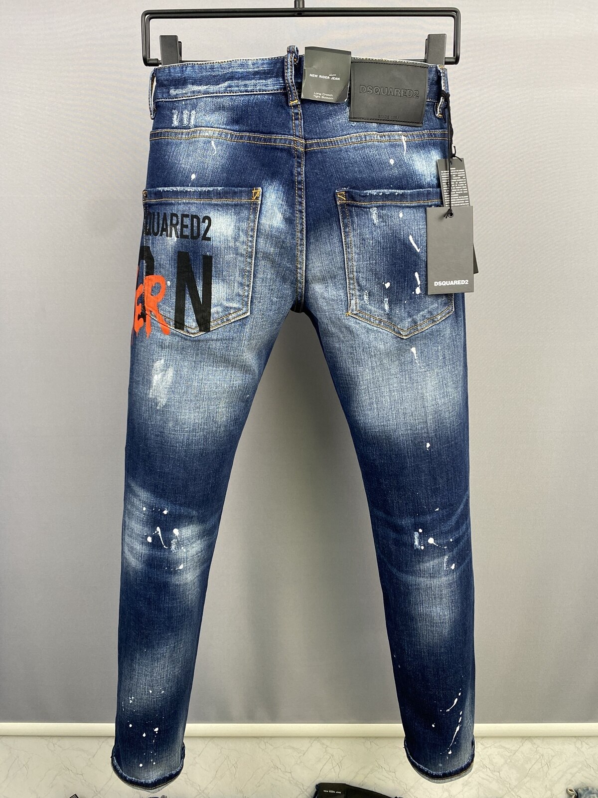 DSQUARED2-jean-lettres-pour-hommes-femmes-Streetwear-tendance-d-contract-Slim-coupe-droite-d-chir-feuille