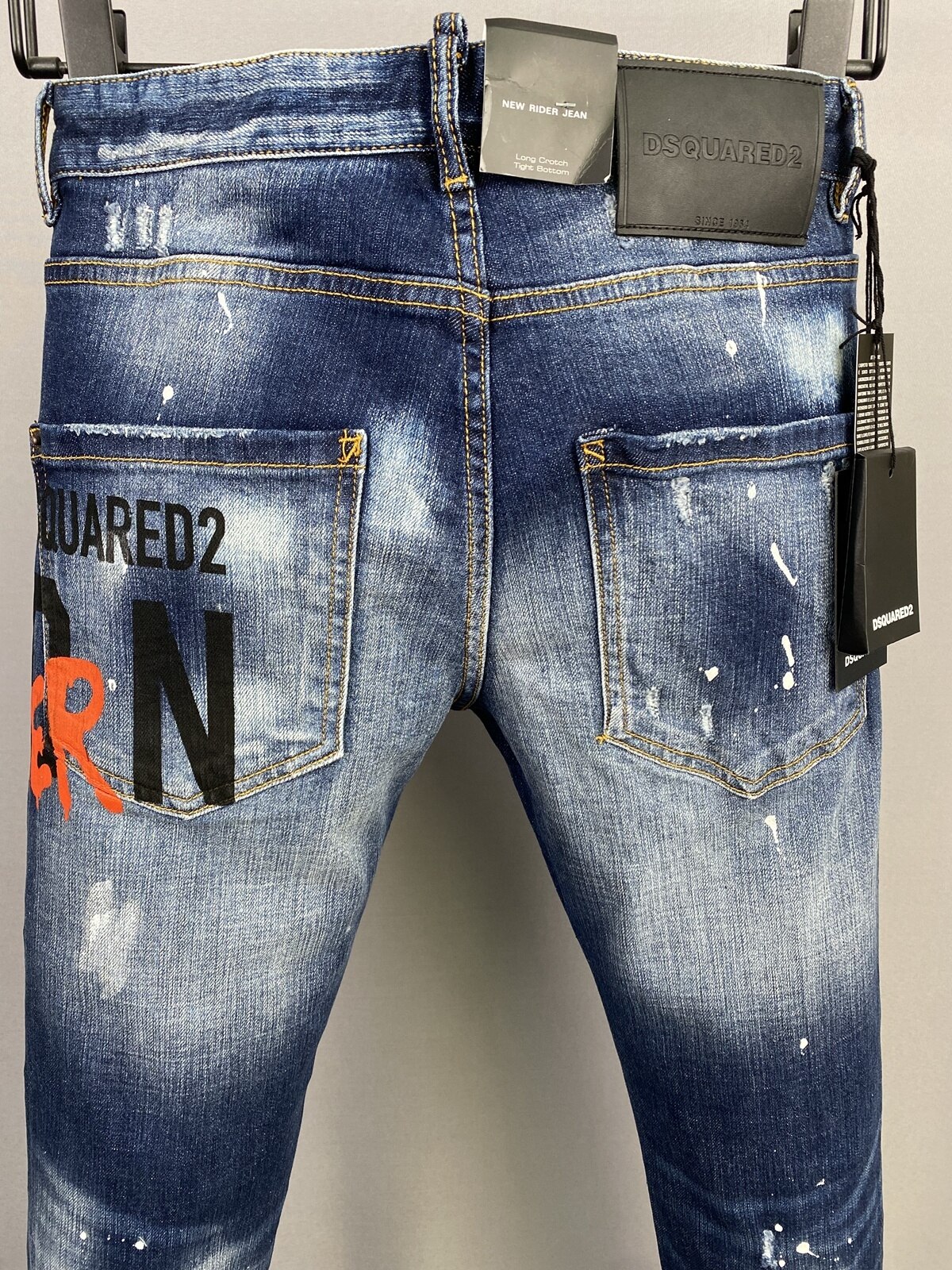 DSQUARED2-jean-lettres-pour-hommes-femmes-Streetwear-tendance-d-contract-Slim-coupe-droite-d-chir-feuille