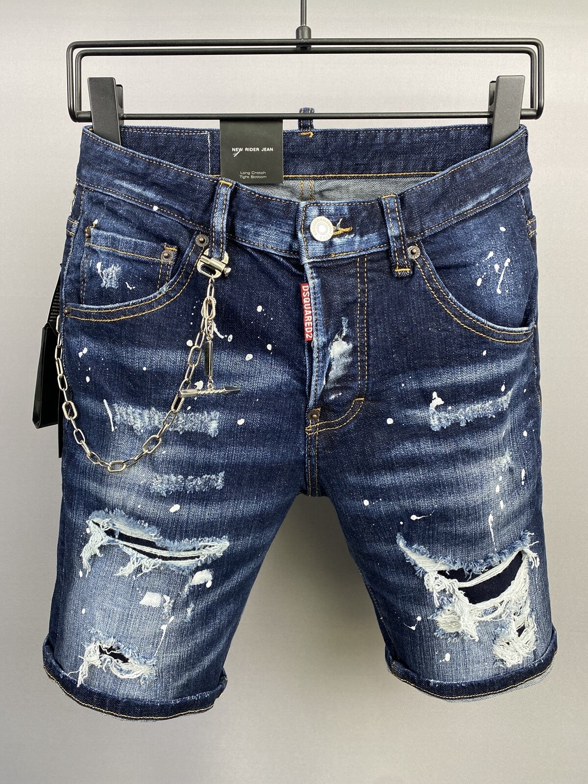 DSQUARED2-short-en-Denim-pour-Couple-d-chir-Slim-d-contract-la-mode-imprim-DSQ