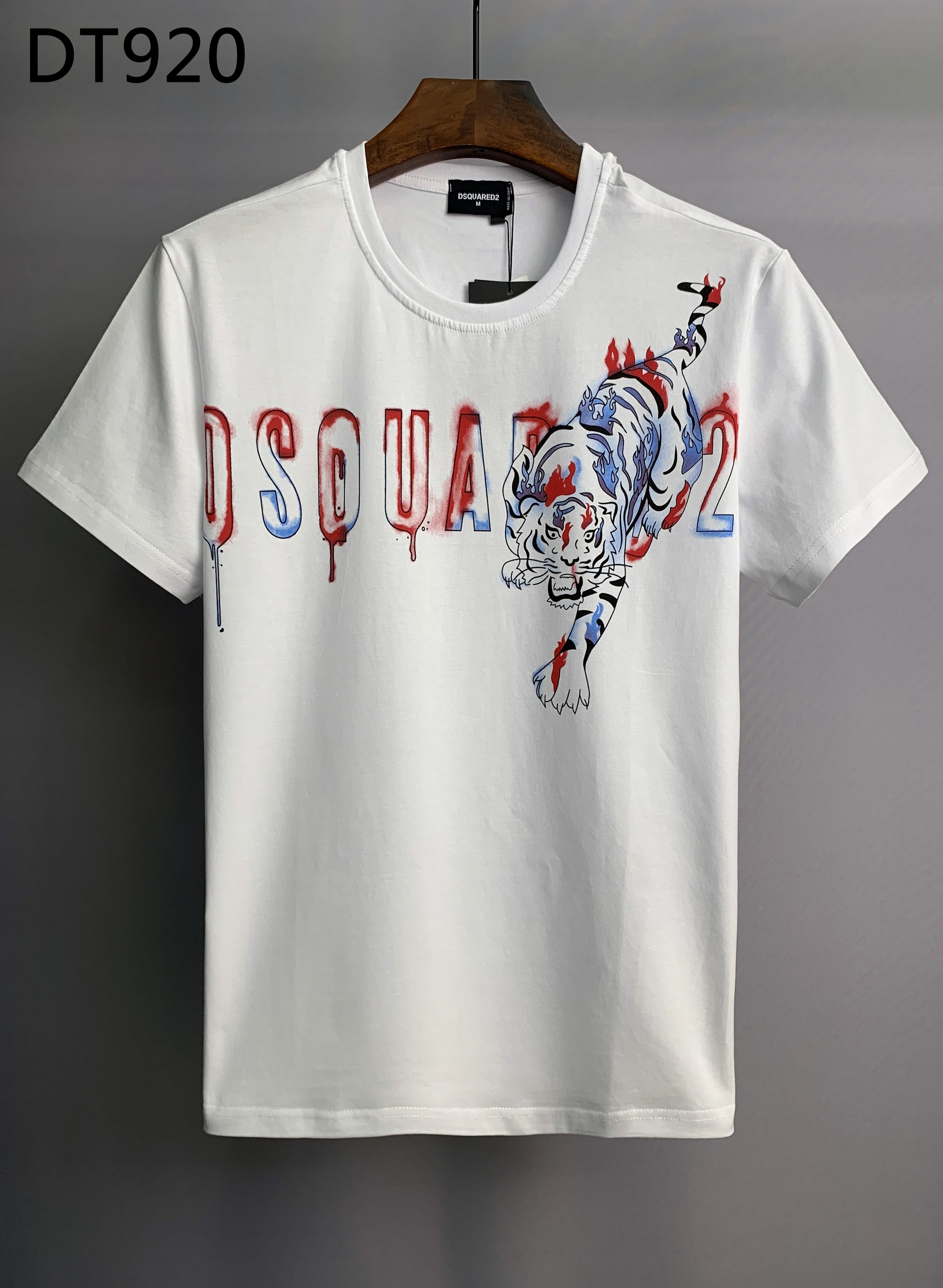 Dsquared2-T-Shirt-col-rond-pour-homme-ample-et-d-contract-la-mode-avec-impression