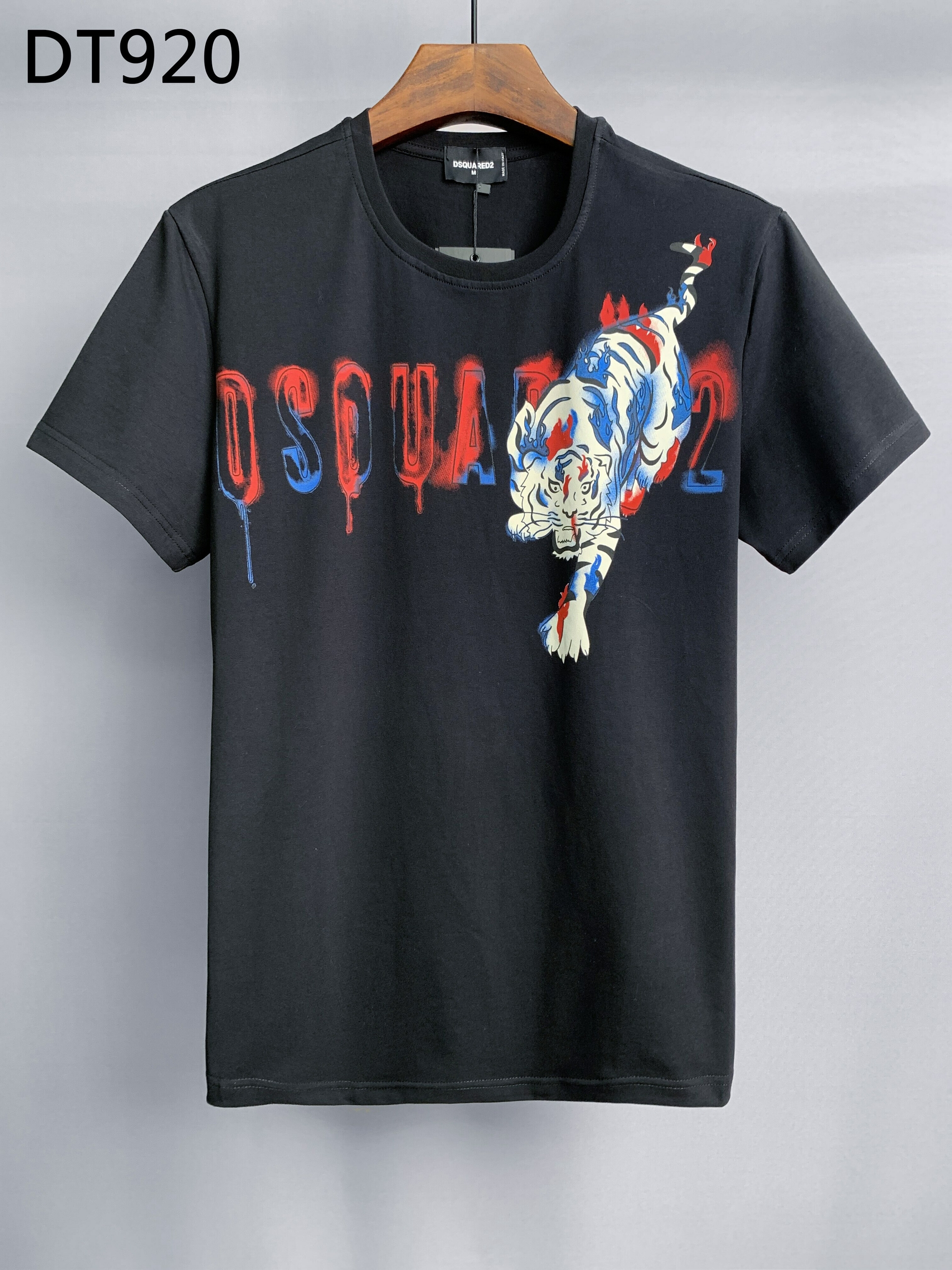 Dsquared2-T-Shirt-col-rond-pour-homme-ample-et-d-contract-la-mode-avec-impression