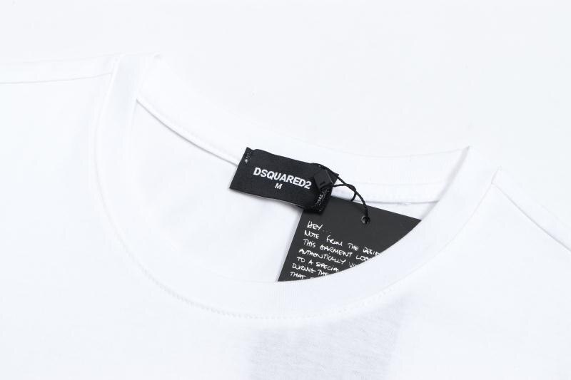 Dsquared2-T-Shirt-col-rond-et-manches-courtes-pour-hommes-et-femmes-100-coton-Simple-et