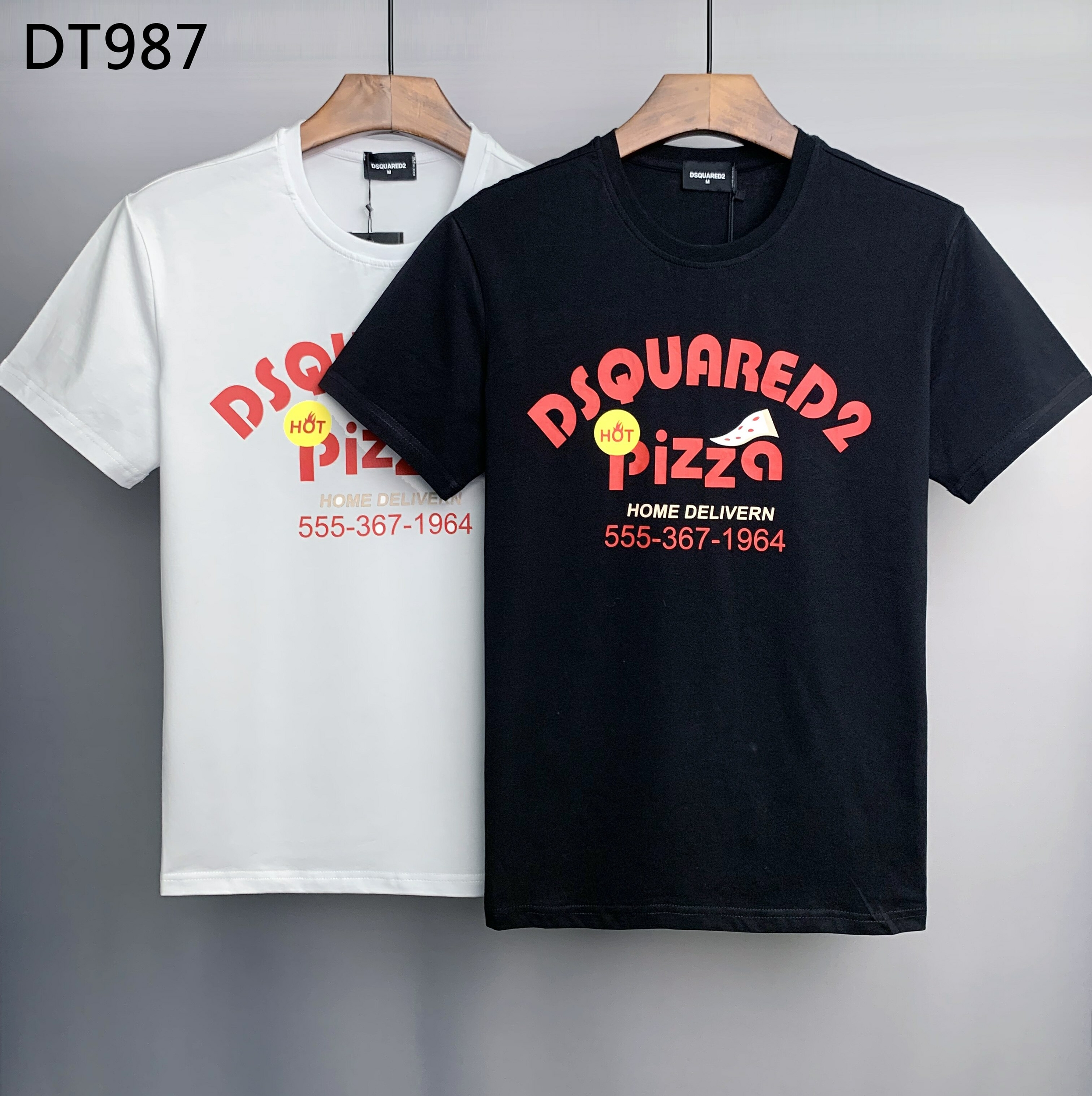 Dsquared2-t-shirt-col-rond-homme-en-coton-Simple-d-contract-tendance-avec-lettres-imprim-es