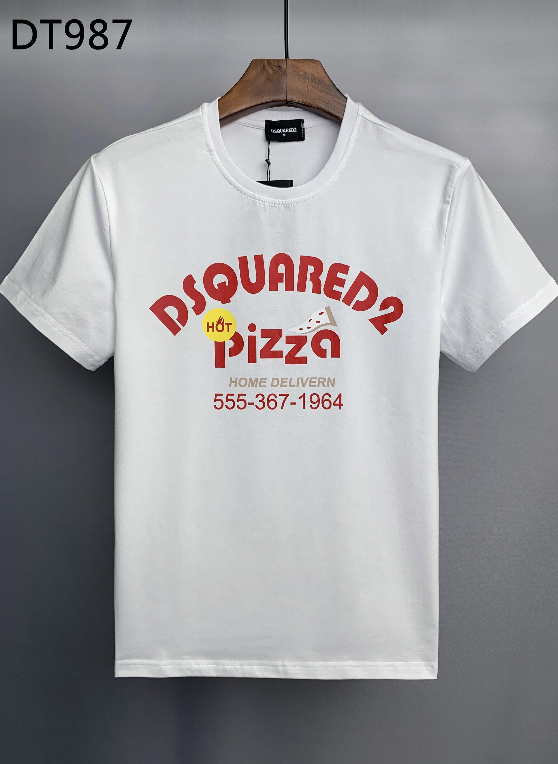 Dsquared2-t-shirt-col-rond-homme-en-coton-Simple-d-contract-tendance-avec-lettres-imprim-es