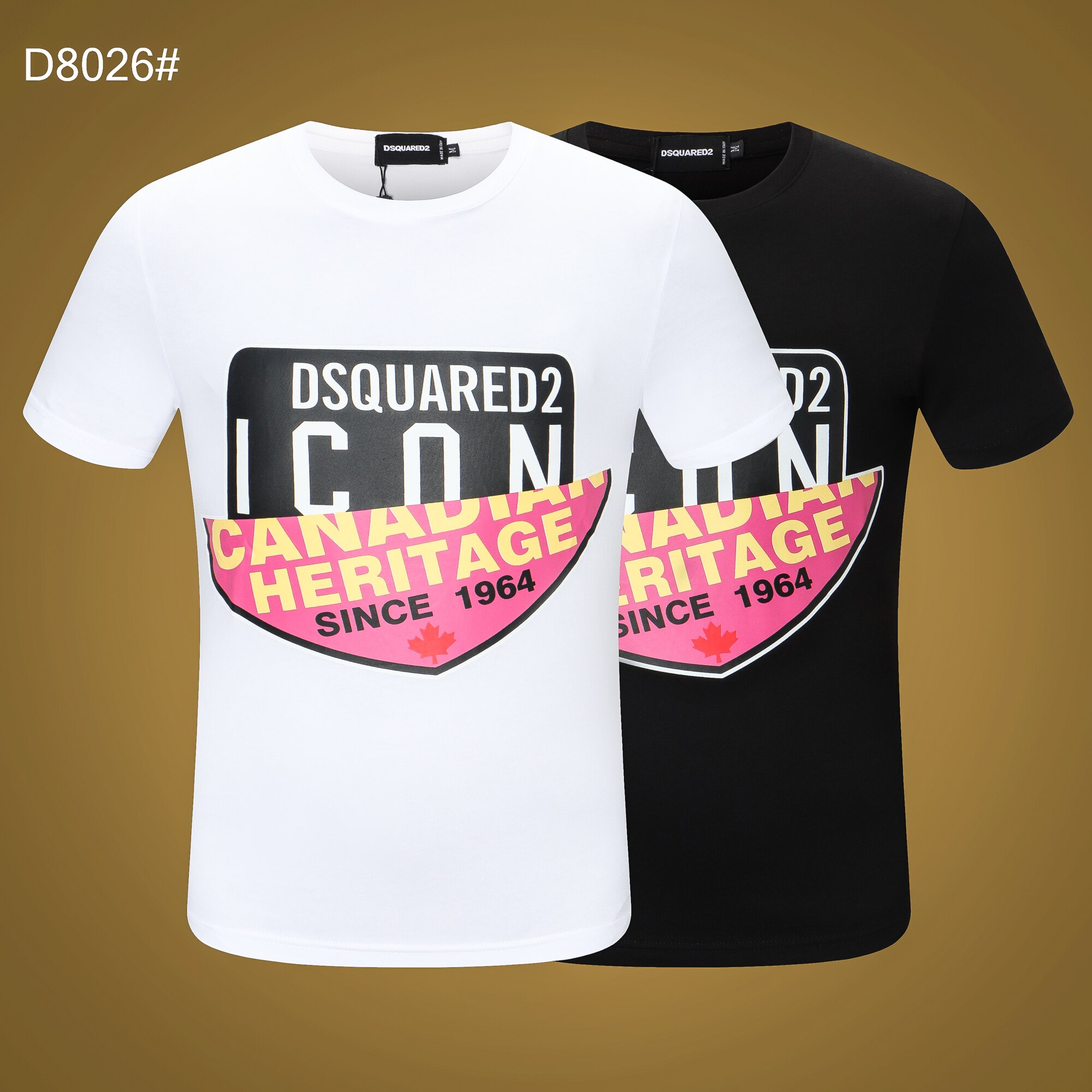 Dsquared2-T-Shirt-col-ras-du-cou-100-coton-pour-hommes-et-femmes-d-contract-tendance