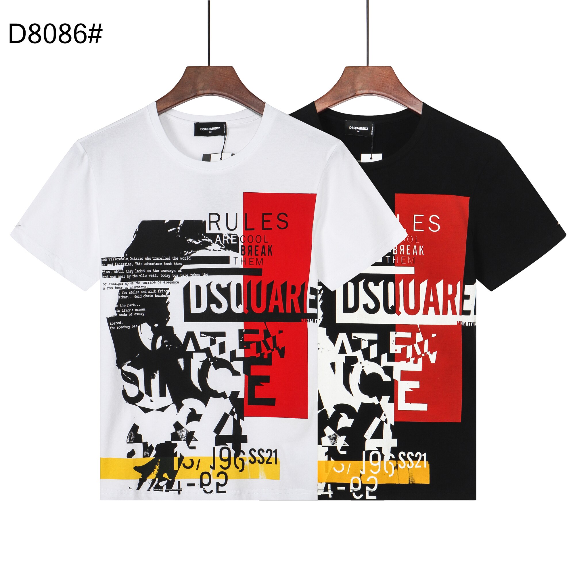 Dsquared2-col-rond-et-manches-courtes-pour-hommes-et-femmes-100-coton-d-contract-tendance-avec