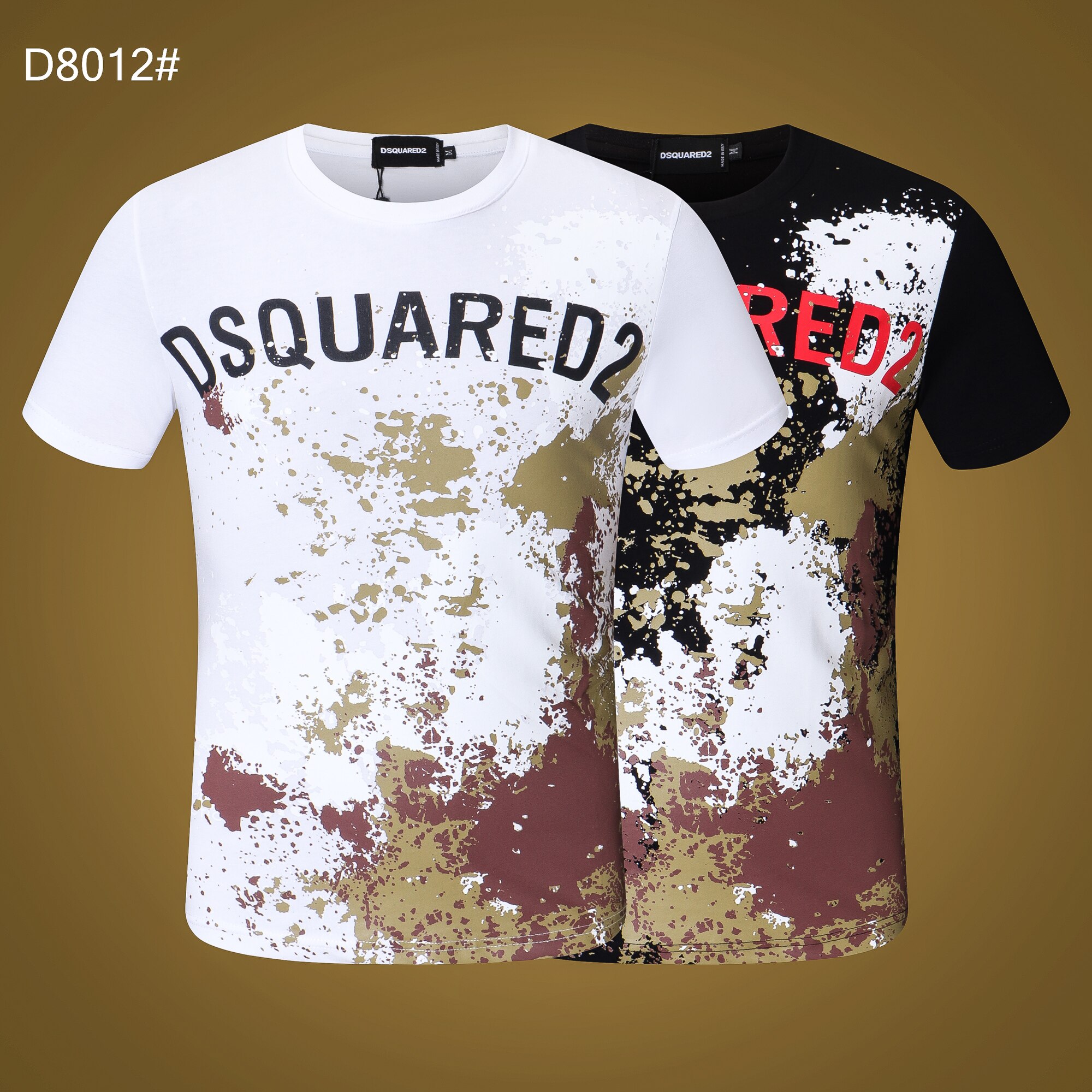 Dsquared2-T-Shirt-col-ras-du-cou-100-coton-pour-hommes-et-femmes-d-contract-tendance