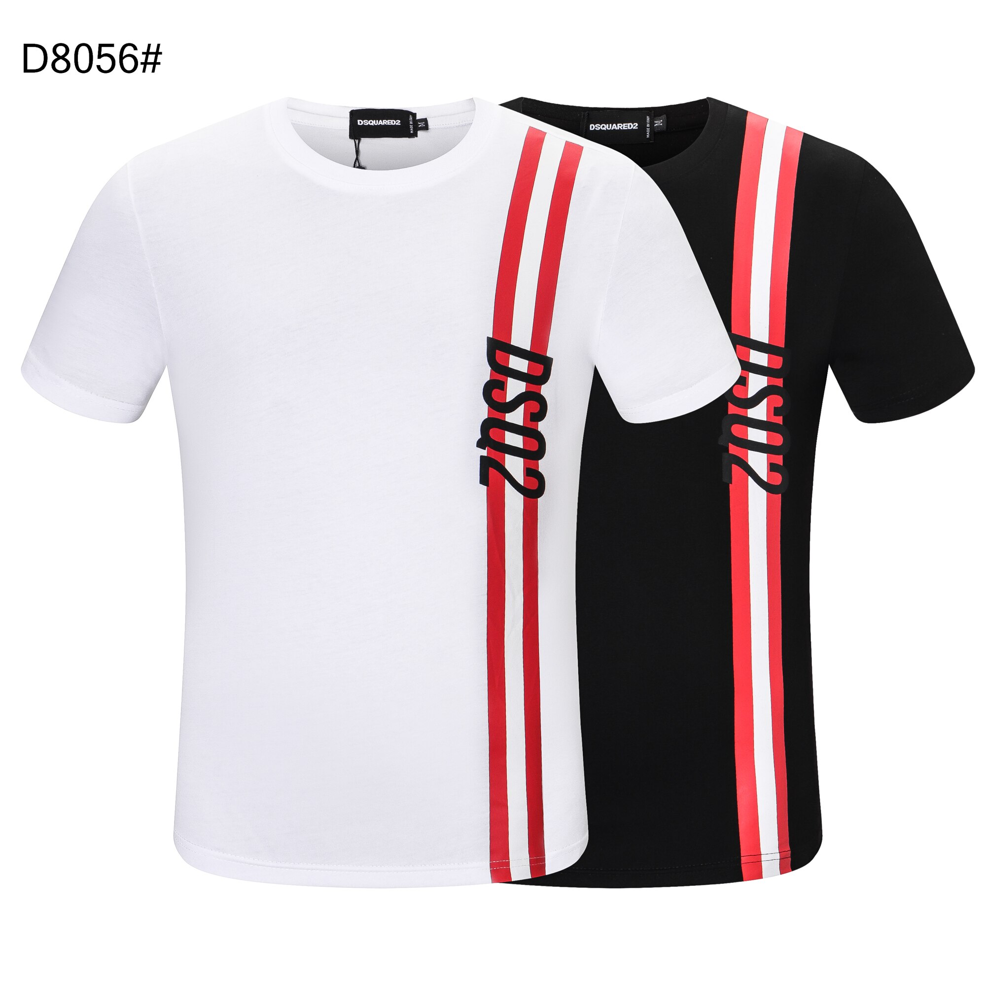 Dsquared2-T-Shirt-col-ras-du-cou-100-coton-pour-hommes-et-femmes-d-contract