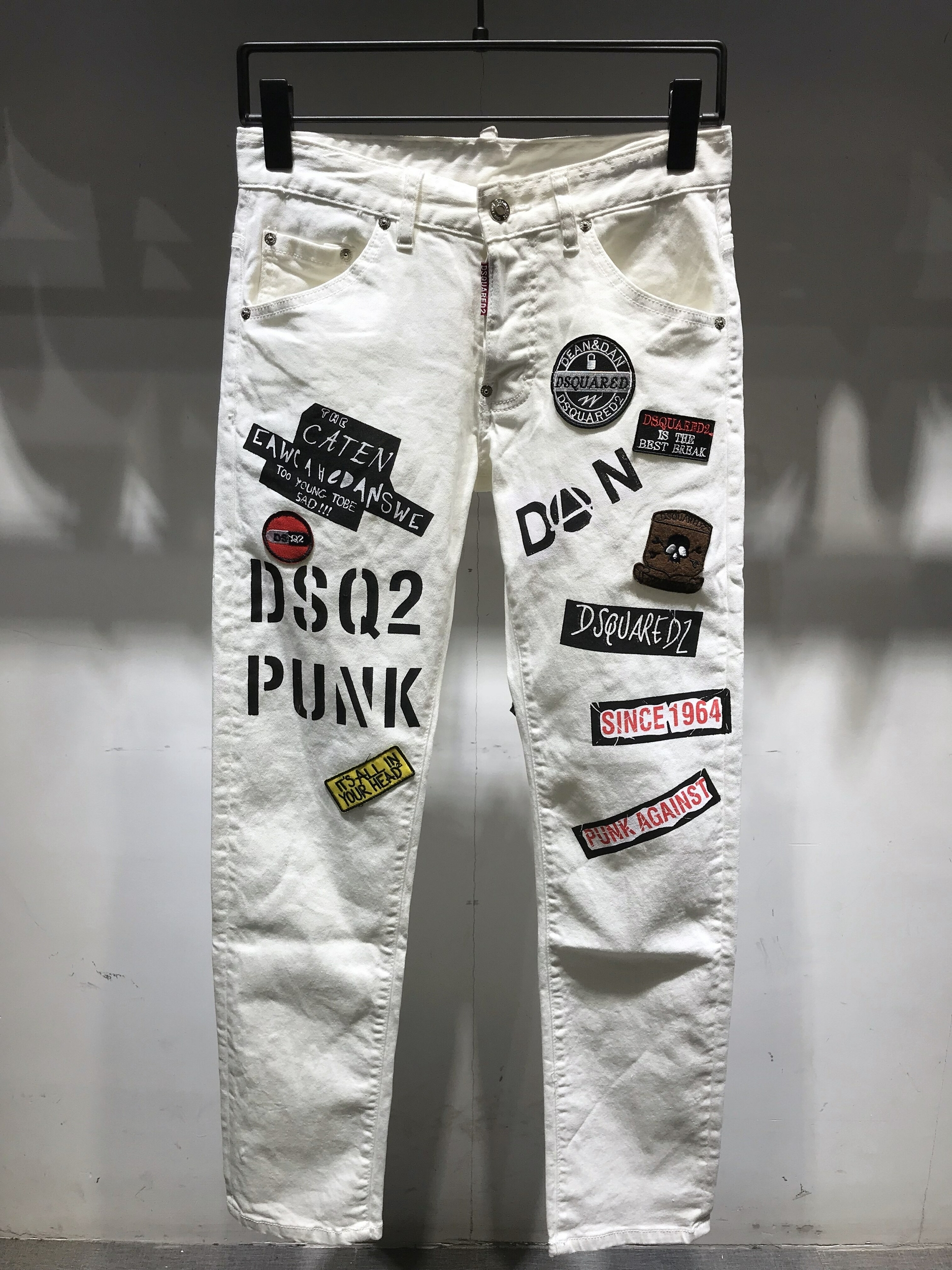 DSQUARED2-jean-lettres-pour-hommes-femmes-Streetwear-tendance-d-contract-Slim-coupe-droite-d-chir-feuille