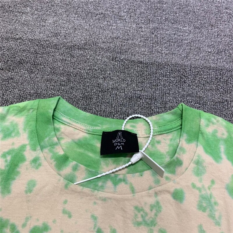T-Shirt-surdimensionn-pour-hommes-et-femmes-teinture-par-nouage-vert-de-haute-qualit