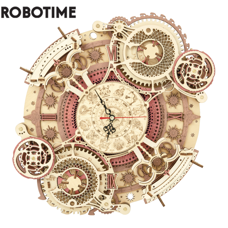 Robotime-horloge-murale-du-zodiaque-3D-Puzzle-en-bois-mod-le-bloc-de-construction-Kits-de