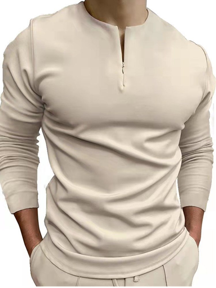 2021-Men-Casual-Polo-shirts-khaki-Without-Collar-Long-Sleeve-Zipper-Design-Tops-Harajuku-Men-s