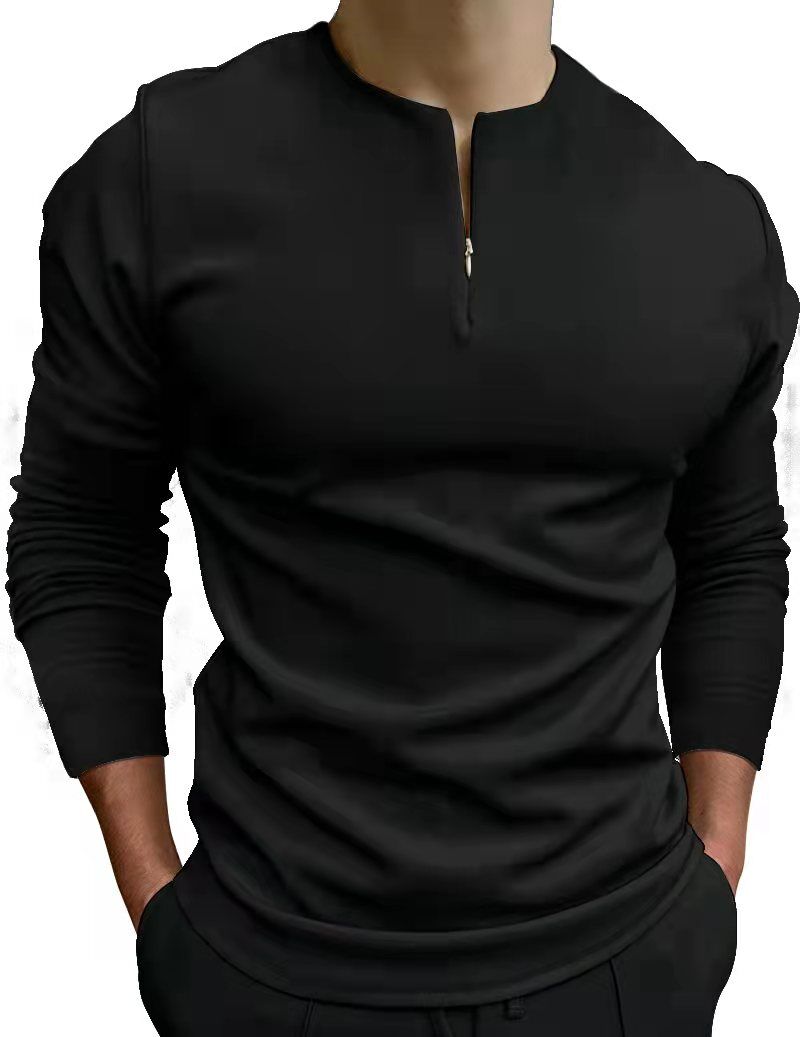 2021-Men-Casual-Polo-shirts-khaki-Without-Collar-Long-Sleeve-Zipper-Design-Tops-Harajuku-Men-s