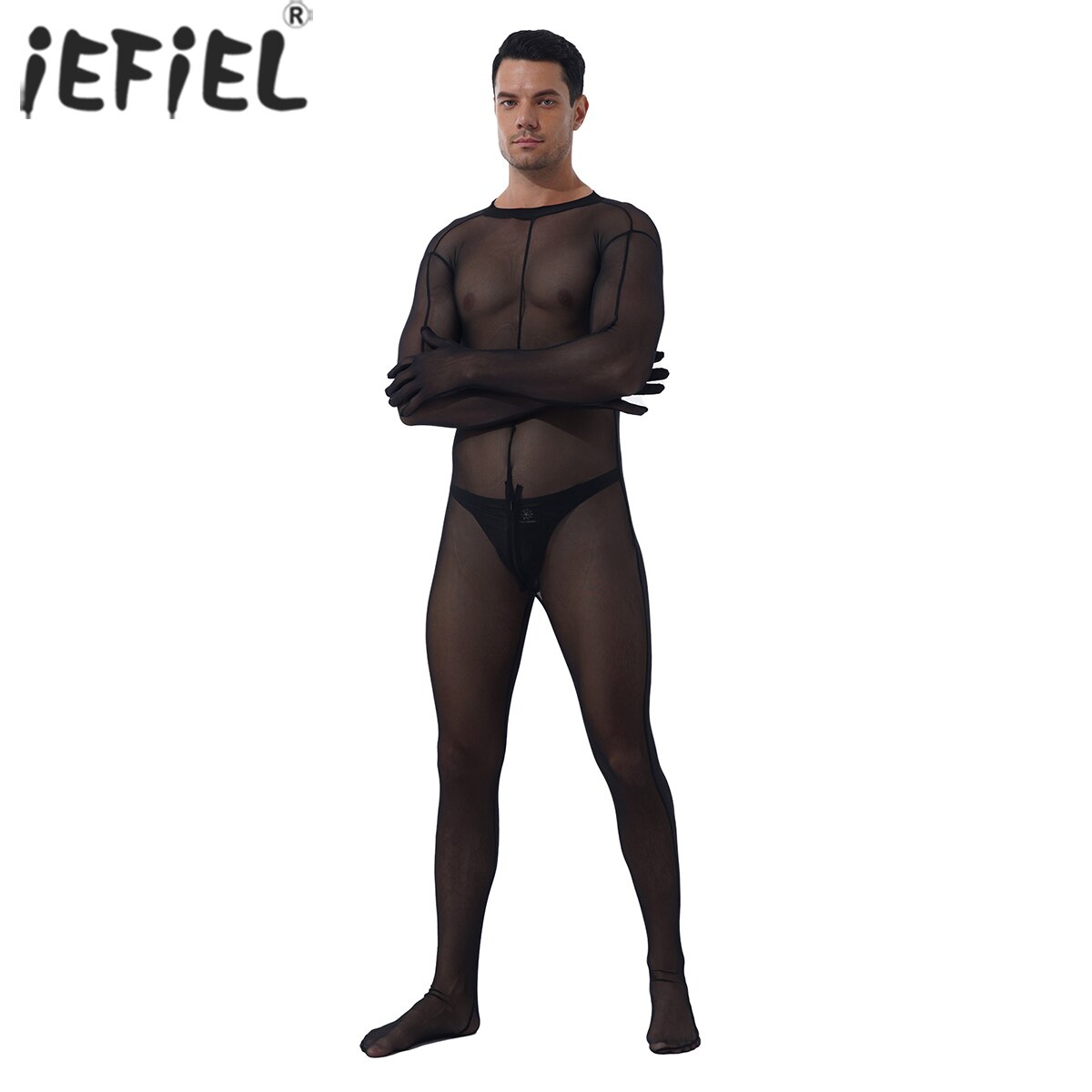 Body-transparent-en-maille-extensible-pour-homme-combinaison-manches-longues-coupe-haute-transparente-moulante-transparente-Costume