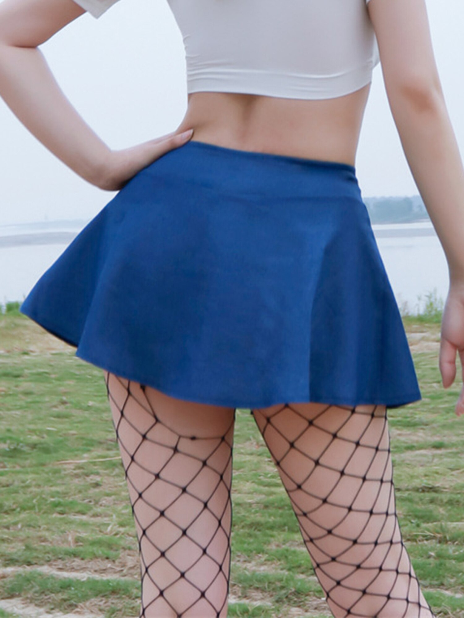 Mini-jupe-fendue-fermeture-clair-pour-femme-tenue-Sexy-couleur-unie-ligne-a-taille-haute-f