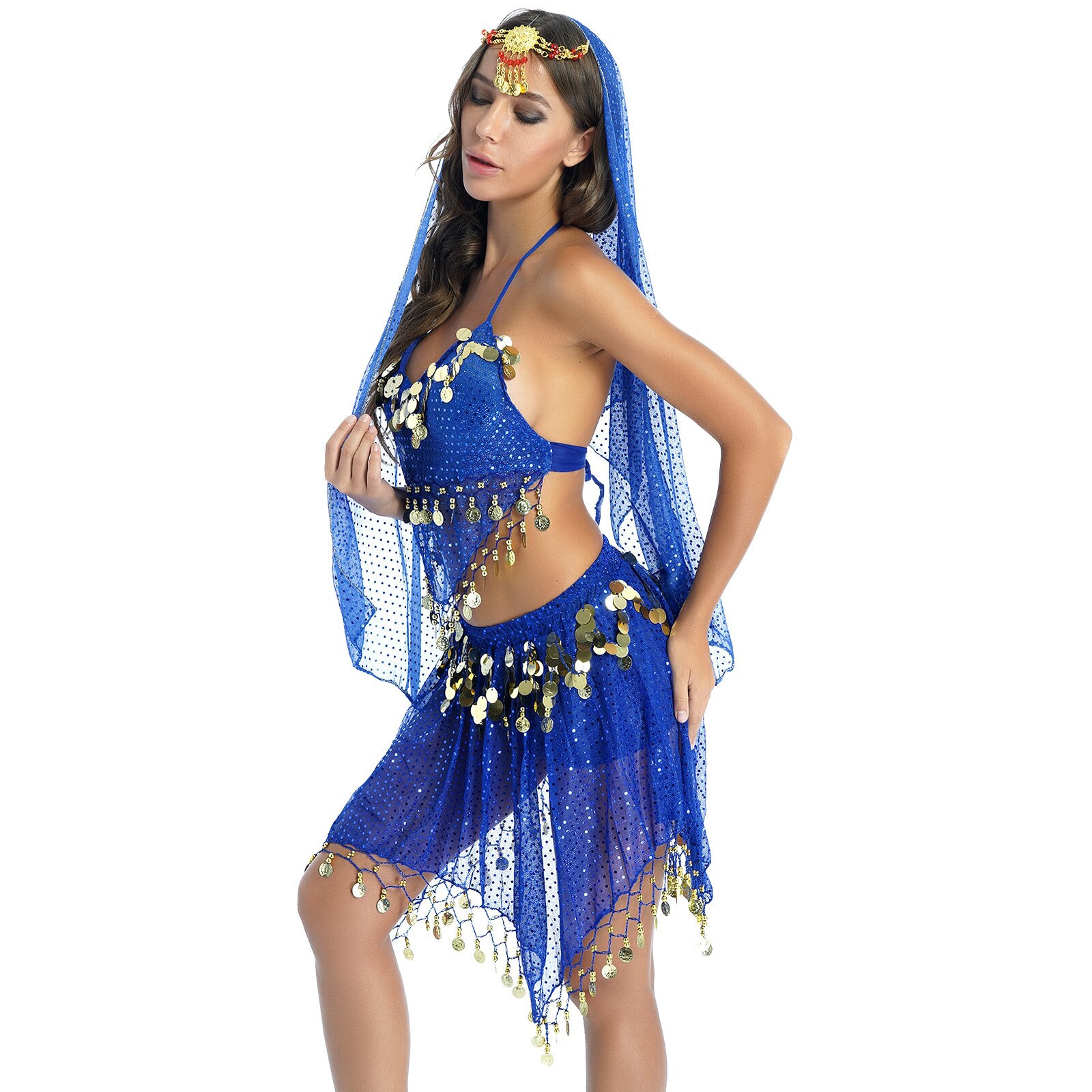 Mini-jupe-en-maille-paillettes-scintillantes-pour-femmes-Costume-de-Performance-de-danse-du-ventre-col