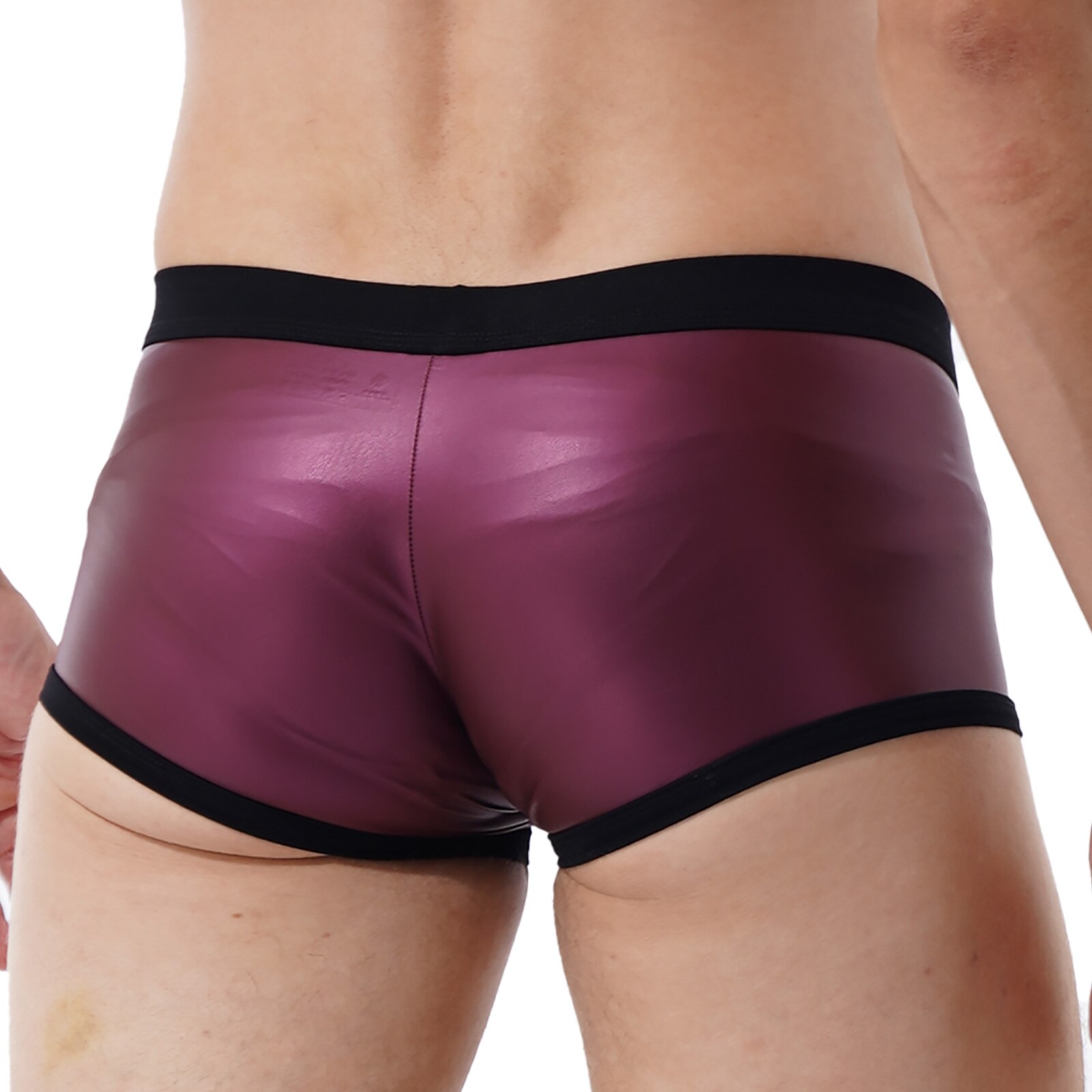 Boxer-en-Faux-cuir-pour-hommes-taille-basse-short-de-bain-pantalon-de-planche-poche-bomb