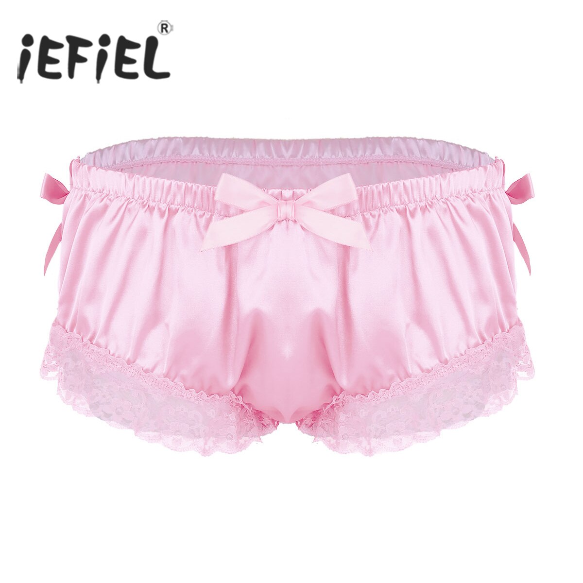 Sissy-culotte-en-Satin-doux-et-brillant-pour-homme-sous-v-tement-en-dentelle-florale-volants