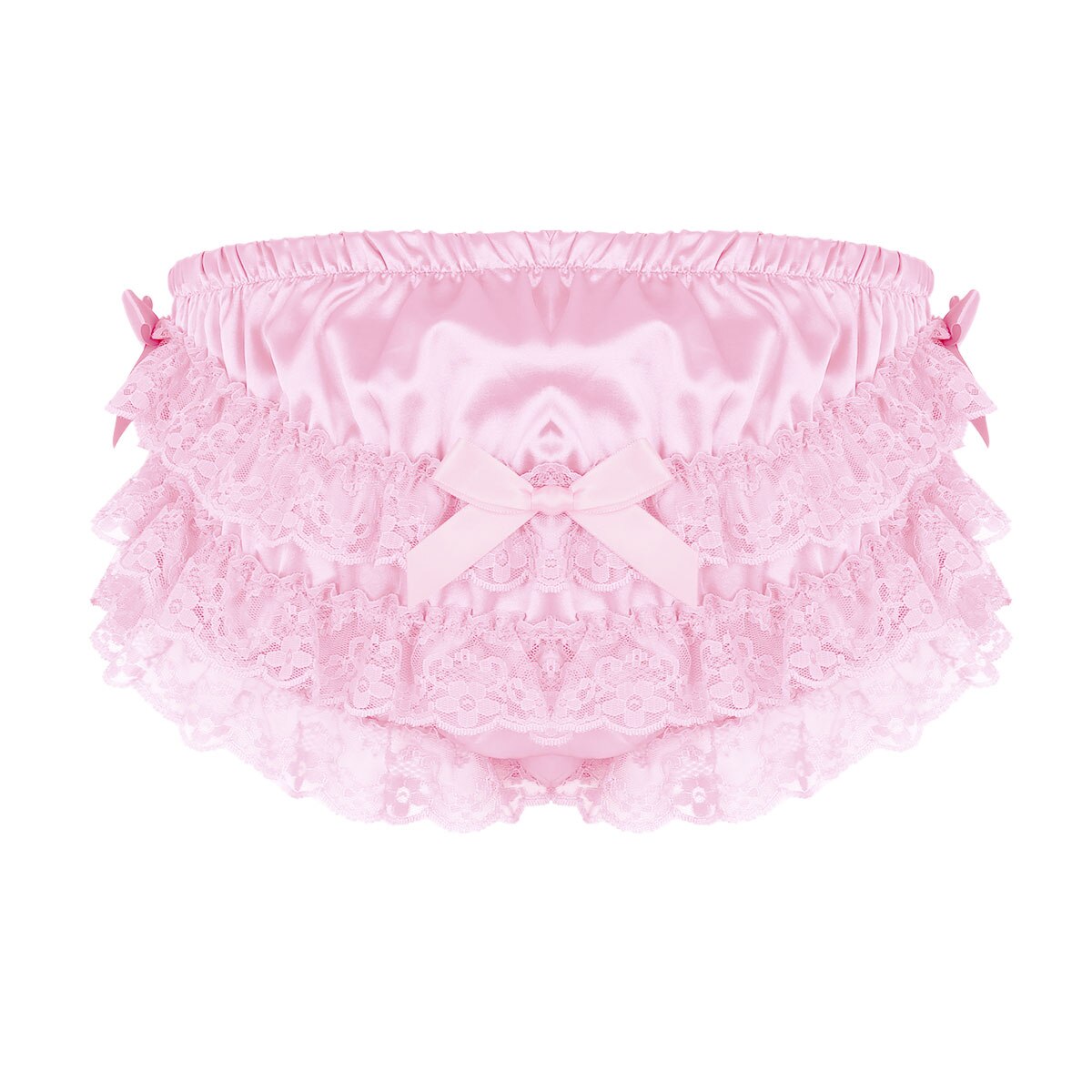 Sissy-culotte-en-Satin-doux-et-brillant-pour-homme-sous-v-tement-en-dentelle-florale-volants