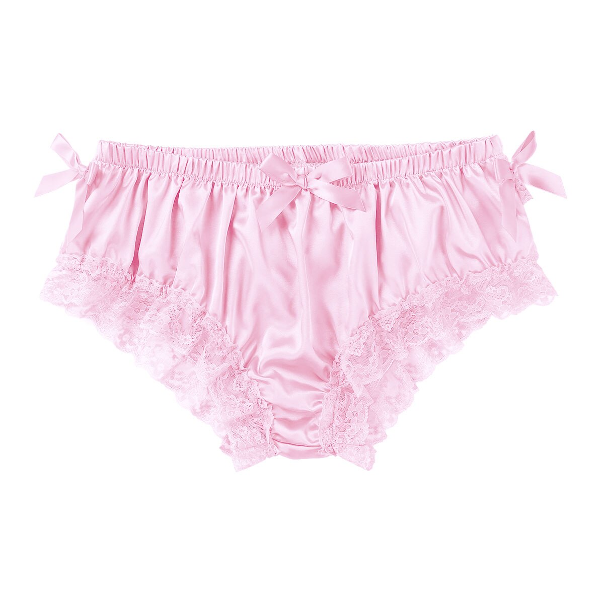 Sissy-culotte-en-Satin-doux-et-brillant-pour-homme-sous-v-tement-en-dentelle-florale-volants