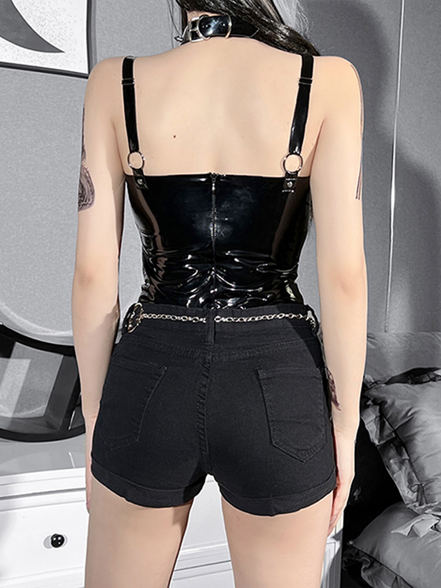 Body-en-cuir-verni-en-Latex-pour-femmes-v-tement-de-club-de-Style-gothique-pour