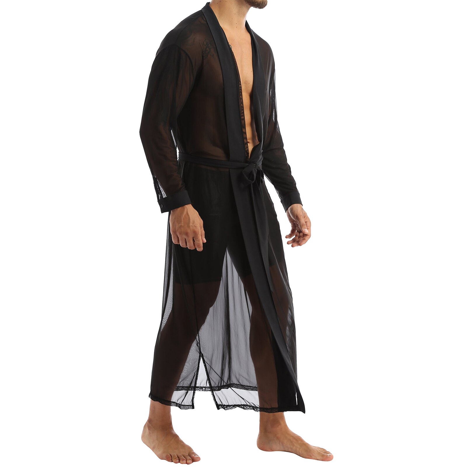 Costume-de-soir-e-en-maille-pour-hommes-chemise-longue-transparente-cape-manches-longues-habit-la