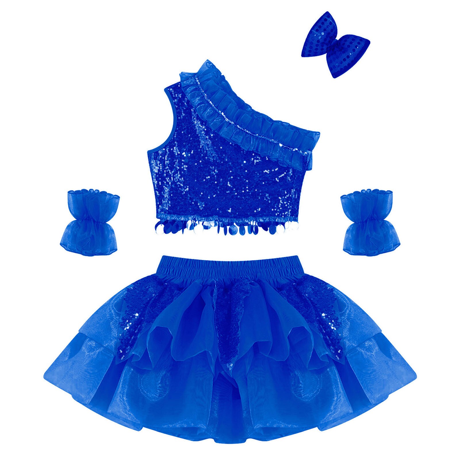 Costume-de-danse-Tutu-paillettes-pour-filles-haut-avec-jupe-en-Tulle-et-pinces-cheveux