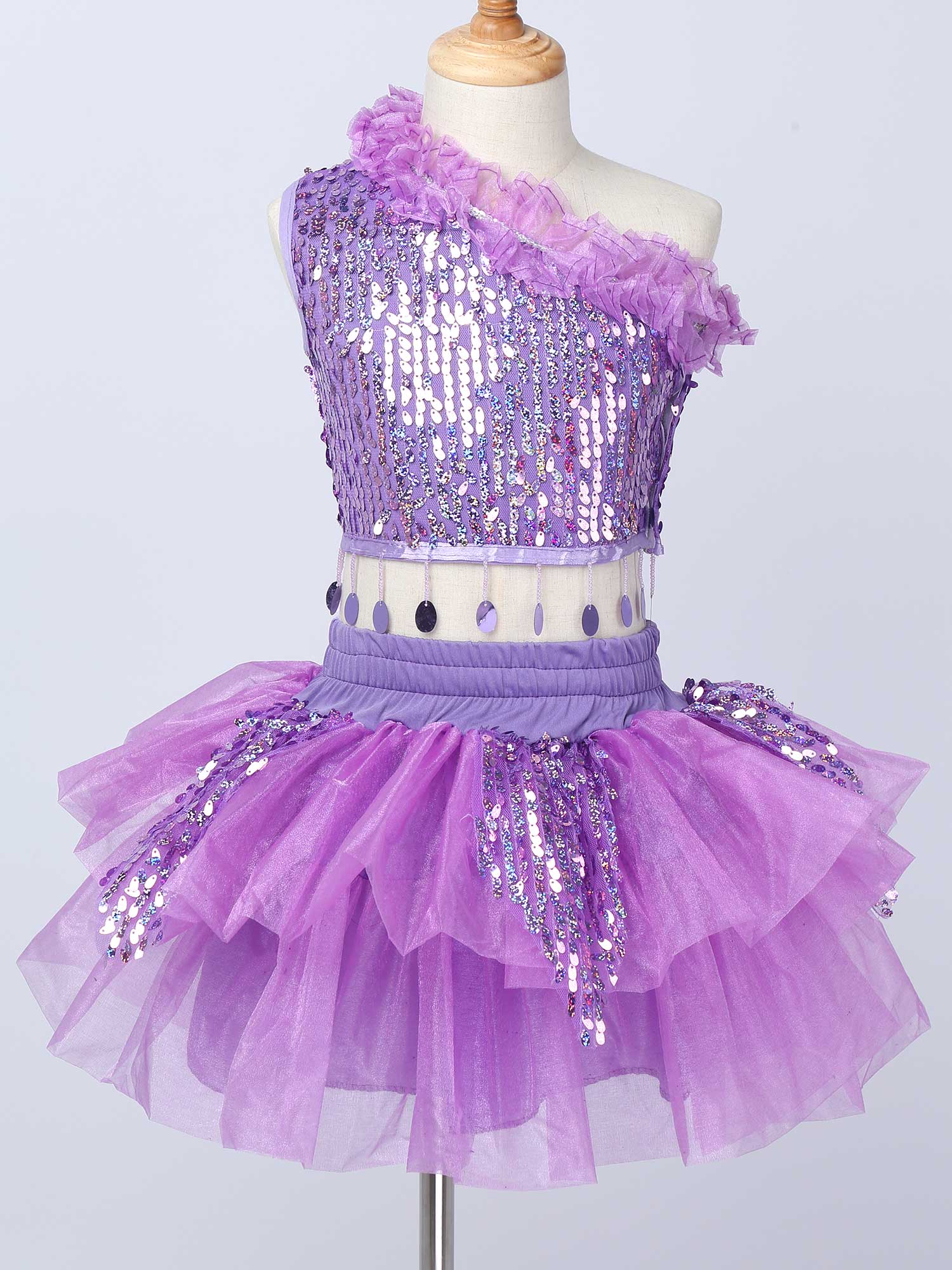 Costume-de-danse-Tutu-paillettes-pour-filles-haut-avec-jupe-en-Tulle-et-pinces-cheveux