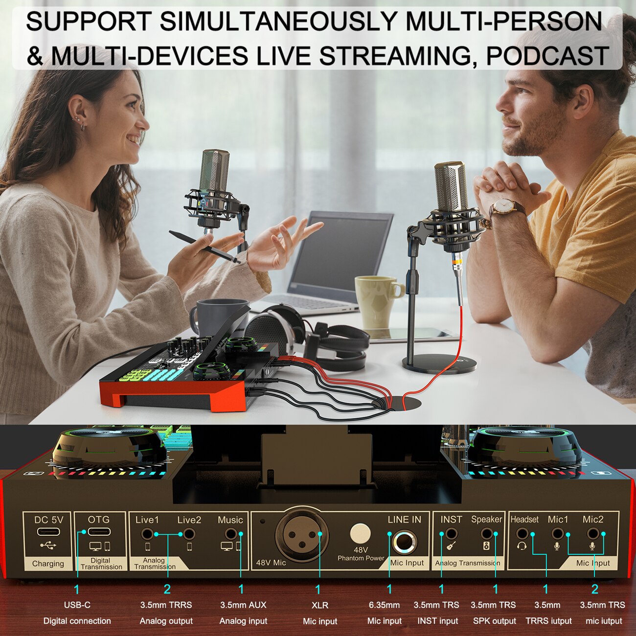 M-langeur-et-effets-vocaux-Interface-Audio-USB-quipement-de-Podcast-carte-son-G10-changeur-de